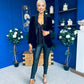 Alexis Velvet Detailed Blazer Black / Black