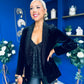 Alexis Velvet Detailed Blazer Black / Black