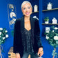 Alexis Velvet Detailed Blazer Black / Black