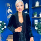 Alexis Velvet Detailed Blazer Black / Black