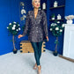 Fallon Full Sequin Blazer Rose Gold