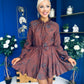 Stefi Embellished High Neck Mini Dress Chocolate