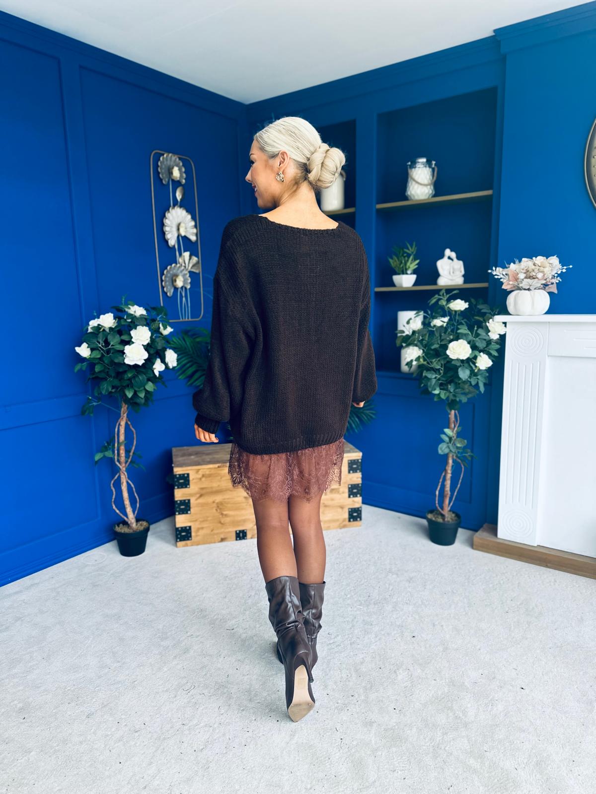 Sami Knitted Jumper Dress Chocolate