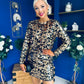 Olive Sequin Detail Mini Dress Black Gold
