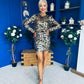 Olive Sequin Detail Mini Dress Black Gold