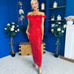Raven Sequin Occasion Dress Red