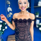 Raven Sequin Occasion Dress Chocolate