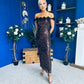 Raven Sequin Occasion Dress Chocolate