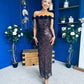 Raven Sequin Occasion Dress Chocolate