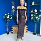 Raven Sequin Occasion Dress Chocolate
