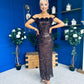 Raven Sequin Occasion Dress Chocolate