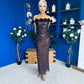 Raven Sequin Occasion Dress Chocolate