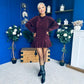 Mandy Velvet Mini Shift Dress Burgundy