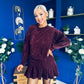 Mandy Velvet Mini Shift Dress Burgundy