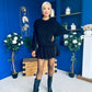 Mandy Velvet Mini Shift Dress Black