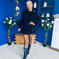 Mandy Velvet Mini Shift Dress Black