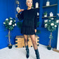 Mandy Velvet Mini Shift Dress Black