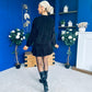 Mandy Velvet Mini Shift Dress Black