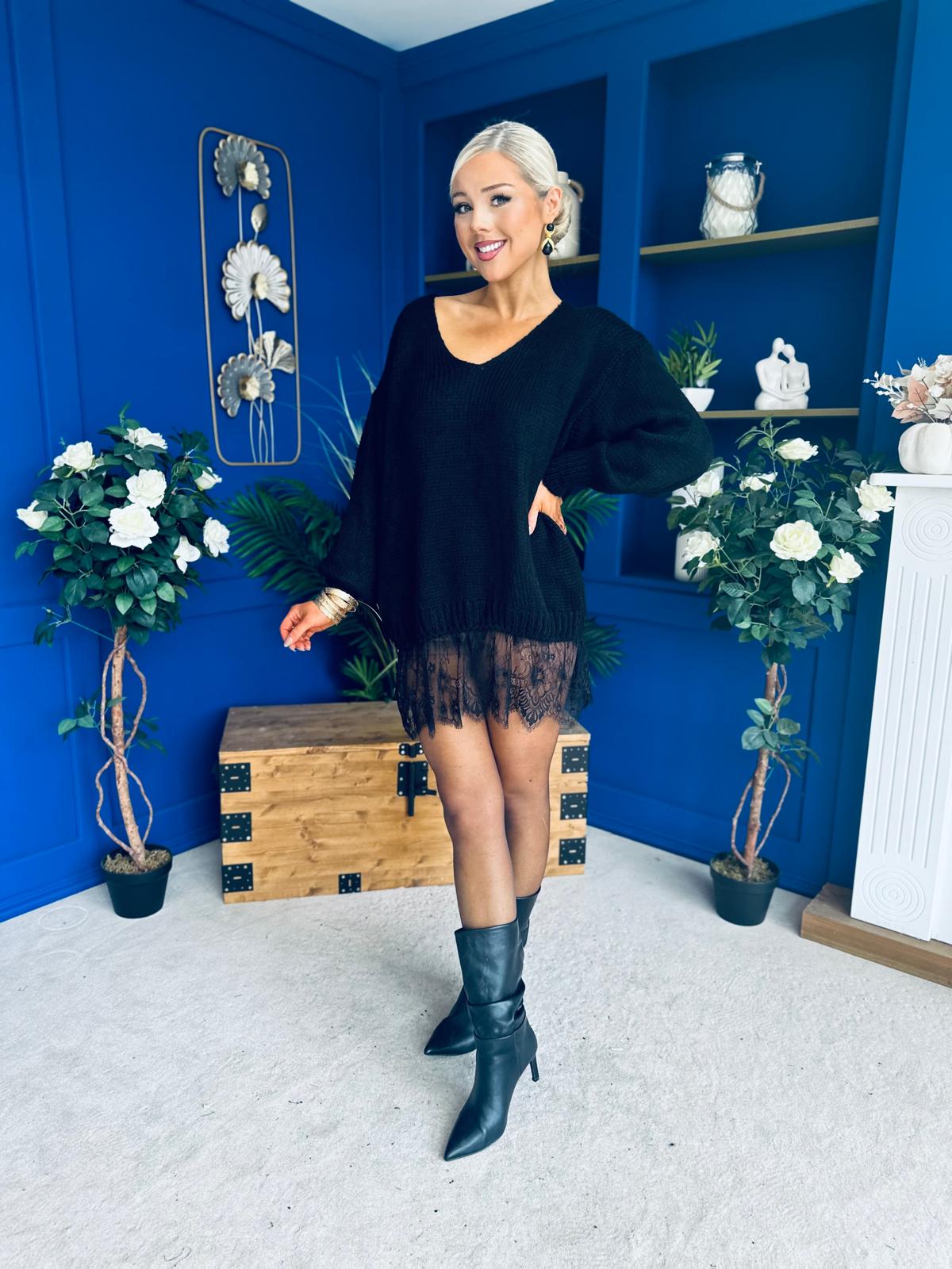 Sami Knitted Jumper Dress Black