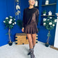 Mandy Velvet Mini Shift Dress Chocolate