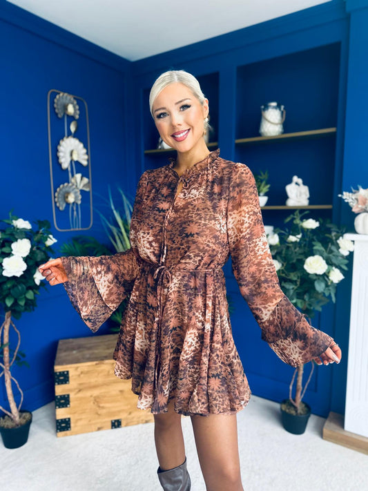 Maura High Neck Mini Dress Coco