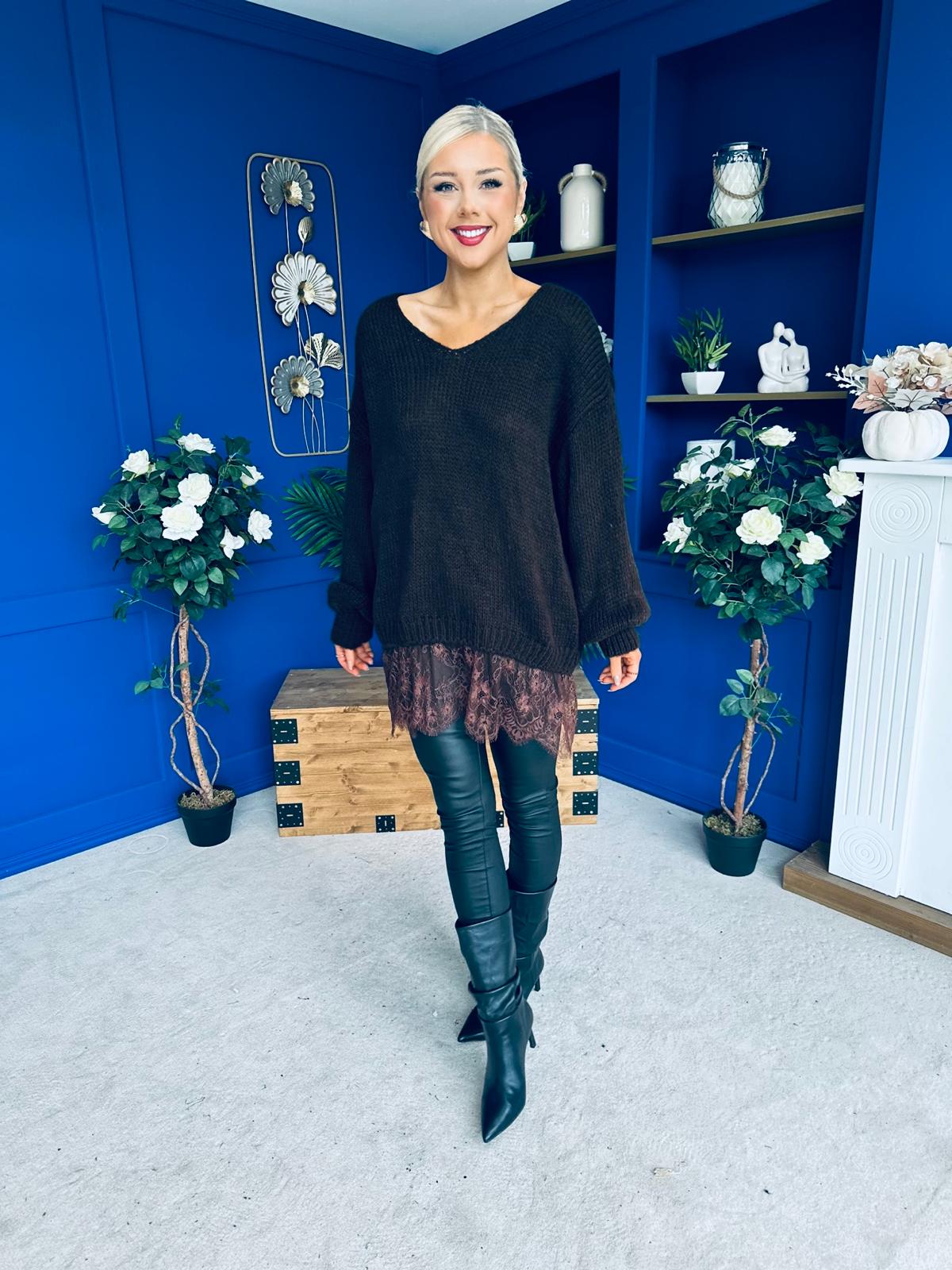 Sami Knitted Jumper Dress Chocolate