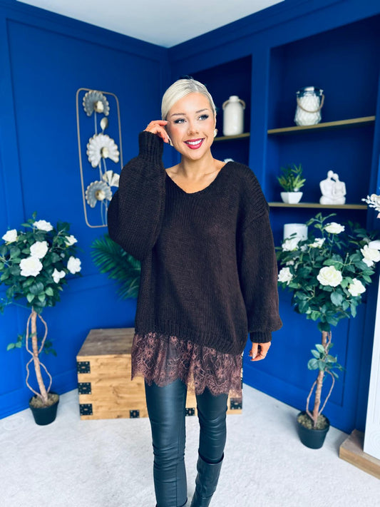 Sami Knitted Jumper Dress Chocolate