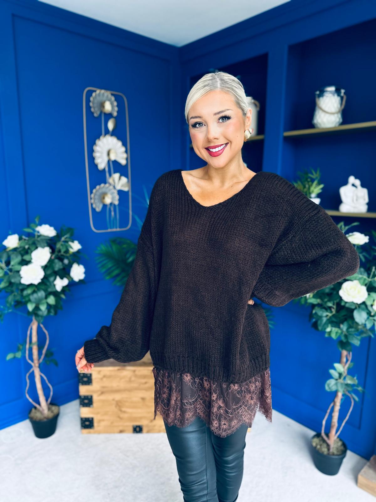 Sami Knitted Jumper Dress Chocolate