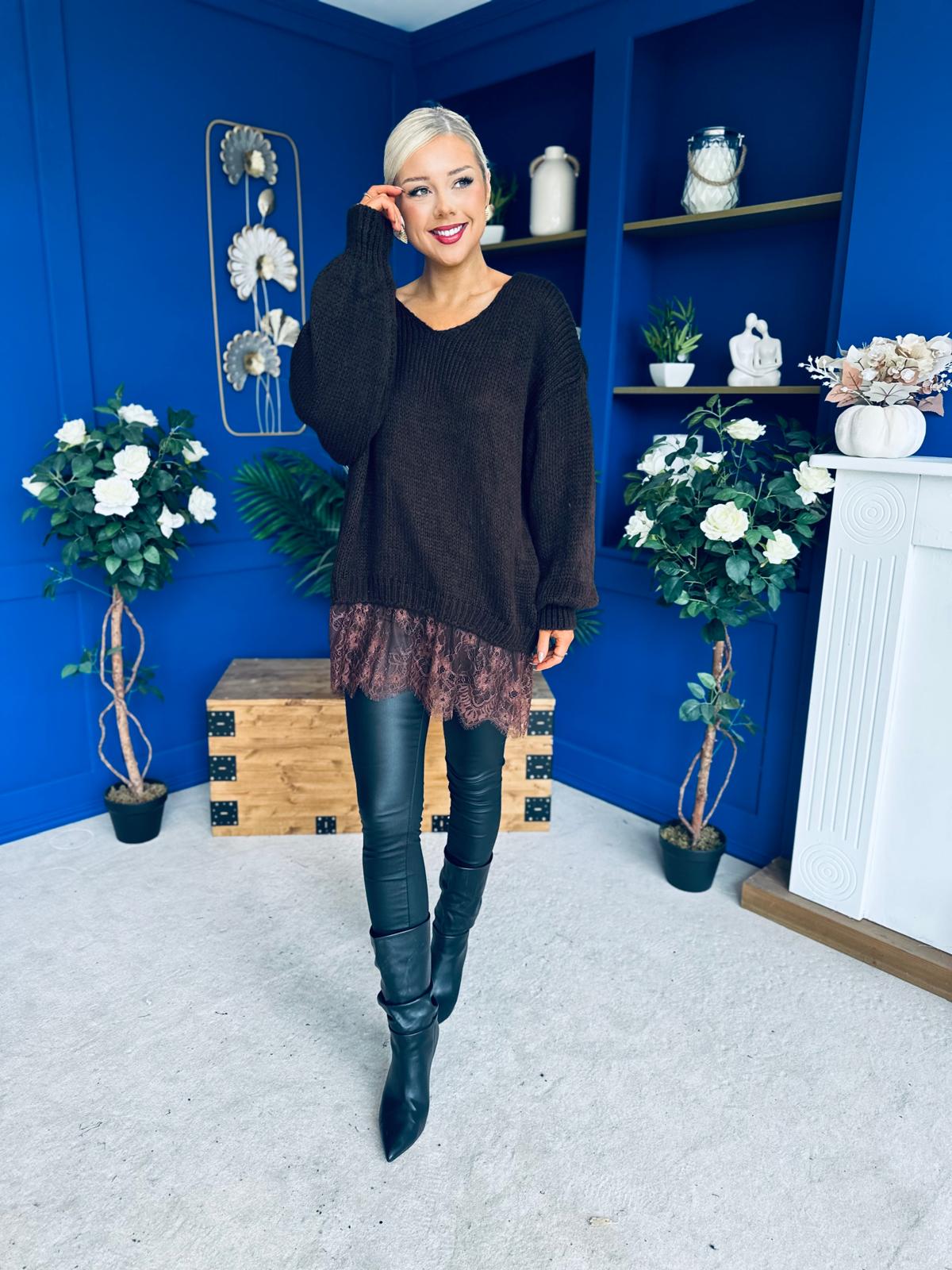 Sami Knitted Jumper Dress Chocolate