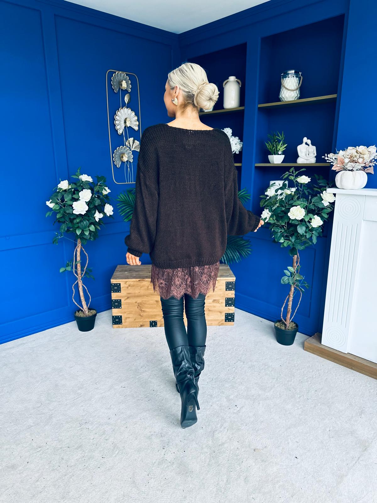 Sami Knitted Jumper Dress Chocolate