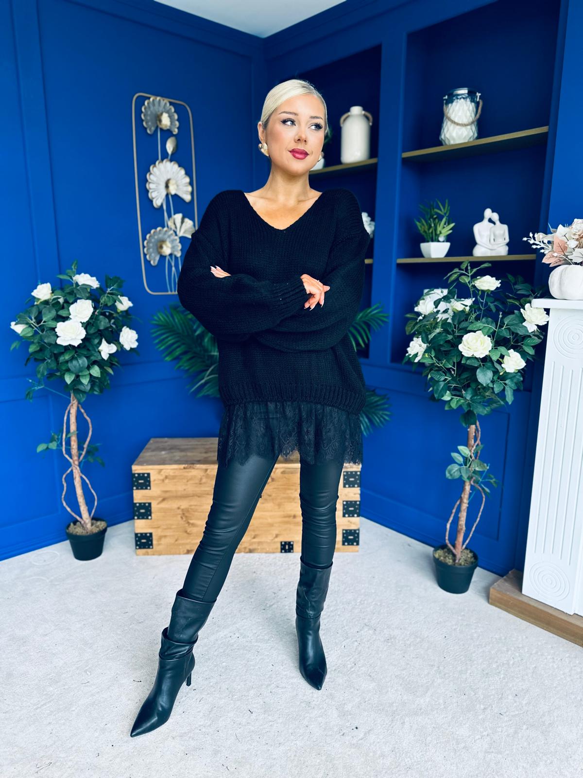 Sami Knitted Jumper Dress Black