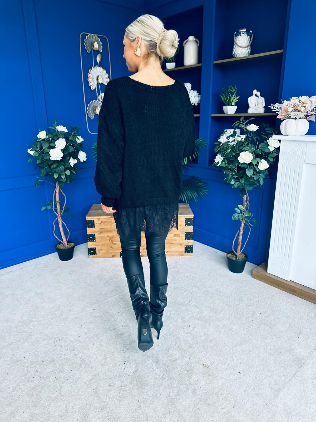 Sami Knitted Jumper Dress Black