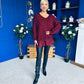 Sami Knitted Jumper Dress Burgundy