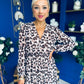 Zoe Banded Midi Dress Leopard Beige