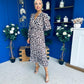 Zoe Banded Midi Dress Leopard Beige