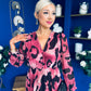 Zoe Banded Midi Dress Animal Ruby