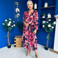 Zoe Banded Midi Dress Animal Ruby