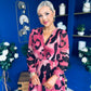 Zoe Banded Midi Dress Animal Ruby