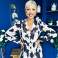 Zoe Banded Midi Dress Animal Taupe