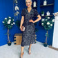 Phoebe Banded Sequin Midi Dress Black