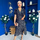 Phoebe Banded Sequin Midi Dress Black