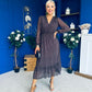 Zoe Banded Midi Dress Cheetah Chocolate