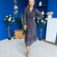 Zoe Banded Midi Dress Cheetah Chocolate