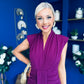 Quinn Drape Detail Midi Dress Berry