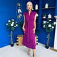 Quinn Drape Detail Midi Dress Berry