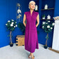 Quinn Drape Detail Midi Dress Berry