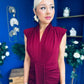 Quinn Drape Detail Midi Dress Wine