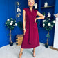Quinn Drape Detail Midi Dress Wine