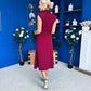 Quinn Drape Detail Midi Dress Wine