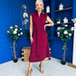 Quinn Drape Detail Midi Dress Wine